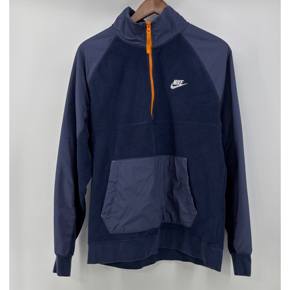 Nike 1/2 Zip Polar Winter Fleece Pullover Jacket Men M Midnight Navy CZ4900-410
